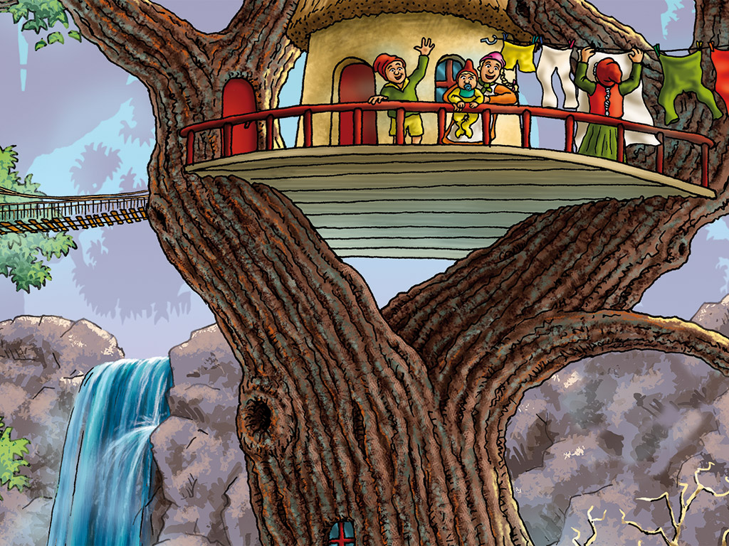 Elfs by their treehouse